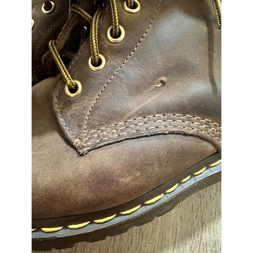 Dr. Martens | 1460 Crazy Horse Brown Leather Bex Sole Boots, England, Size EU 44